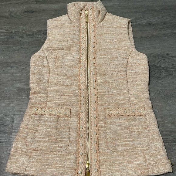 NWT XXS Lily Pulitzer tweed and pearl vest - Picture 1 of 7